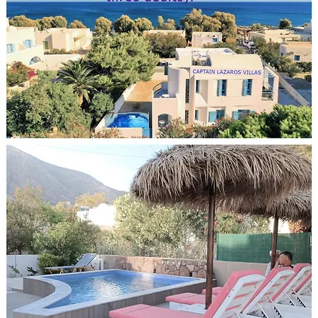 Located By The Sea One Beachfront Private Captain Lazaros Pool With Loft In 750sqm Spacious Private Plot-jacuzzi-sunrelax-furnished Terace-gazebo-private Parking,sleep 3 Adults And 2 Children, Just Steps From The Black Beach-seaview *
