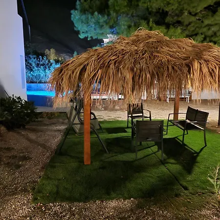 Located By The Sea One Beachfront Private Captain Lazaros Pool With Loft In 750sqm Spacious Private Plot-jacuzzi-sunrelax-furnished Terace-gazebo-private Parking,sleep 3 Adults And 2 Children, Just Steps From The Black Beach-seaview Villa