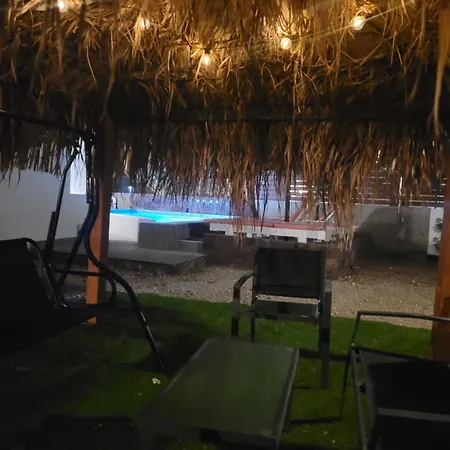 Located By The Sea One Beachfront Detach Private Captain Lazaros Pool With Loft In 750sqm Spacious Private Plot-jacuzzi-sunrelax-furnished Terace-gazebo-private Parking,sleep 3 Adults And 2 Children, Just Steps From The Black Beach-seaview Villa